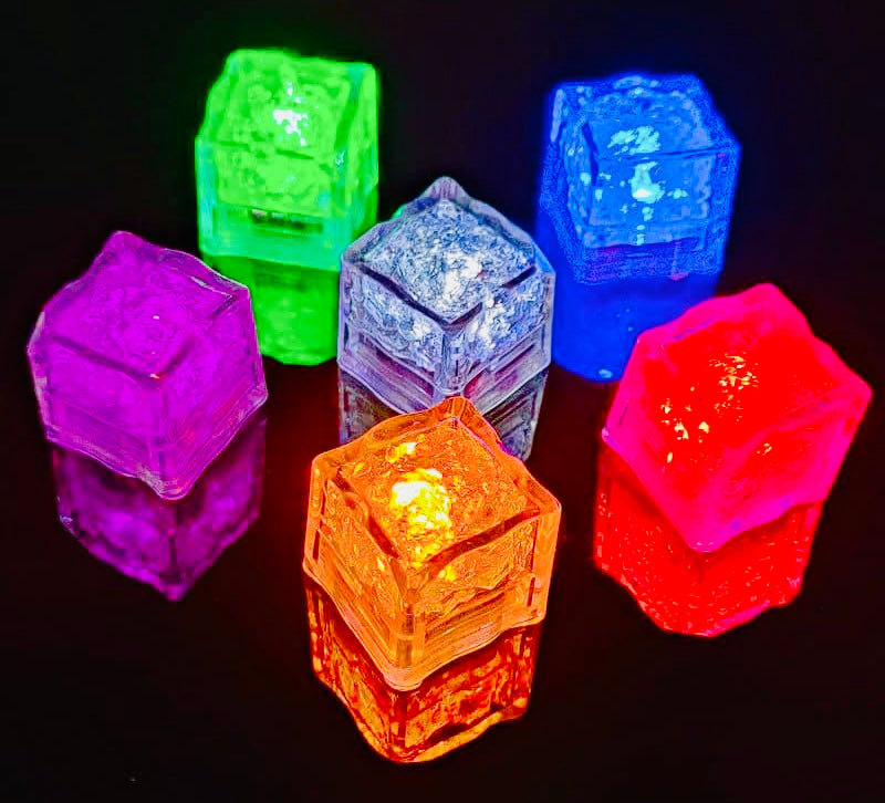LED Eiswürfel Würfel 12er Pack – Leuchtende Party-Dekoration