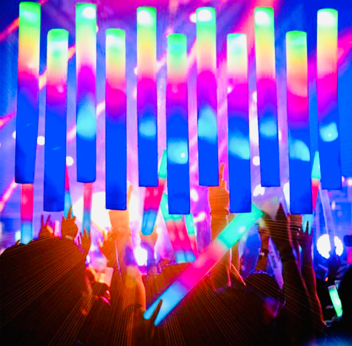 LED Party Schaumstoff Stab 55er Pack – Leuchtende Party-Dekoration