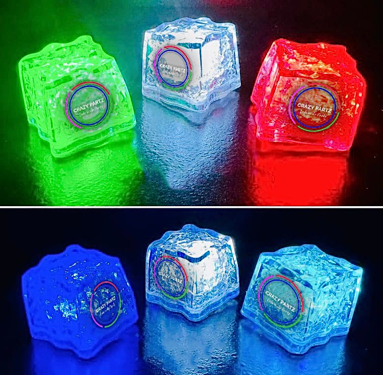 LED Eiswürfel Würfel 12er Pack – Leuchtende Party-Dekoration