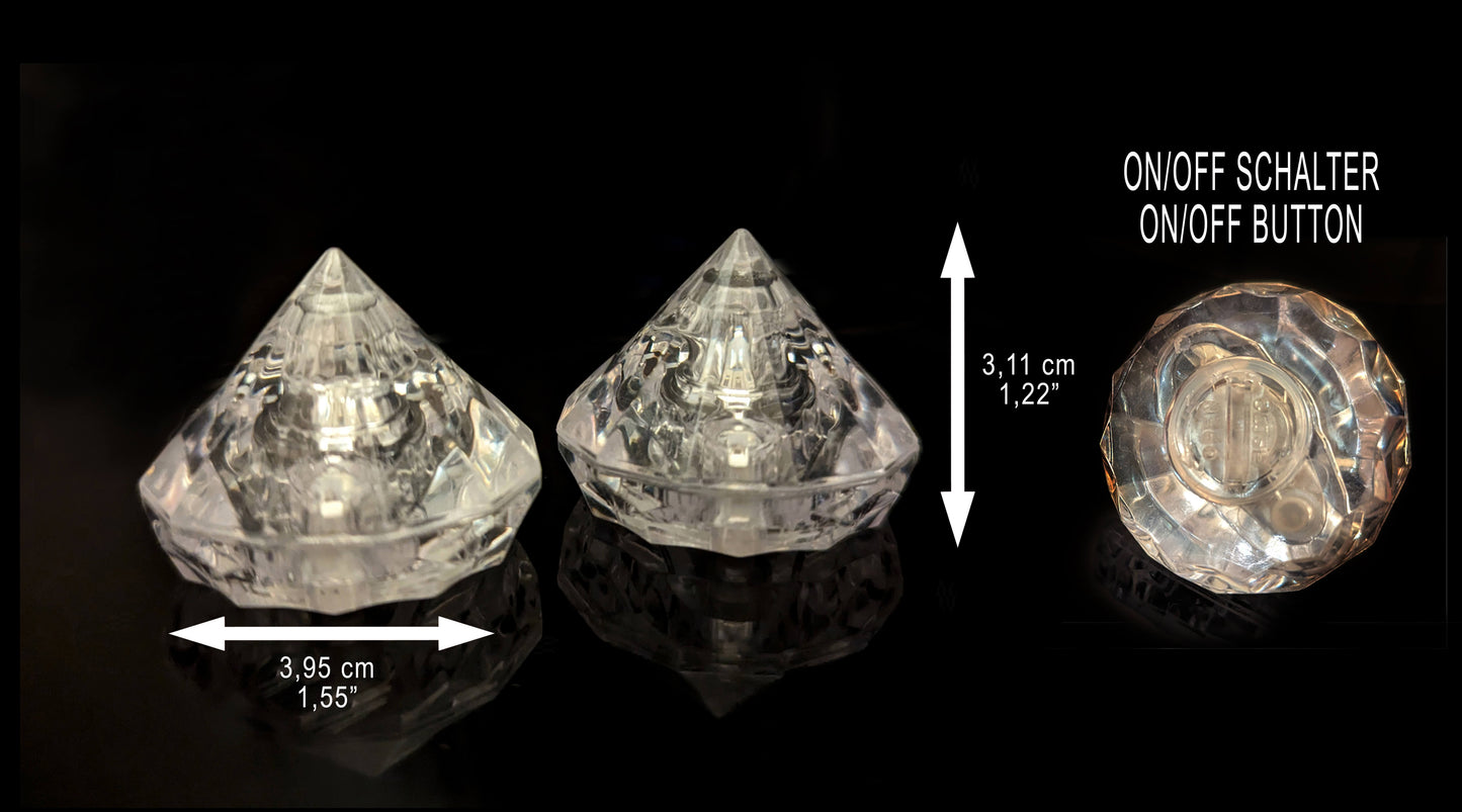 LED Eiswürfel Diamant 12er Pack – Exklusive Party-Dekoration