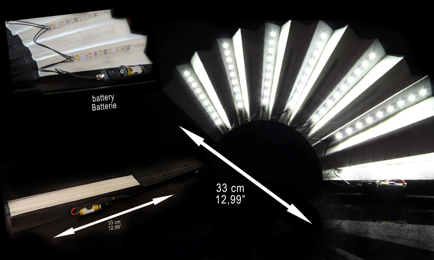 XL LED Handfächer Einfarbig 5er Pack – Leuchtende Party-Dekoration