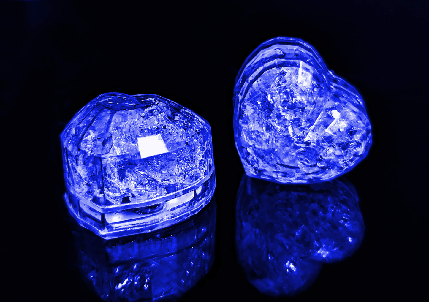 LED Eiswürfel Herz 12er Pack – Romantische Party-Dekoration