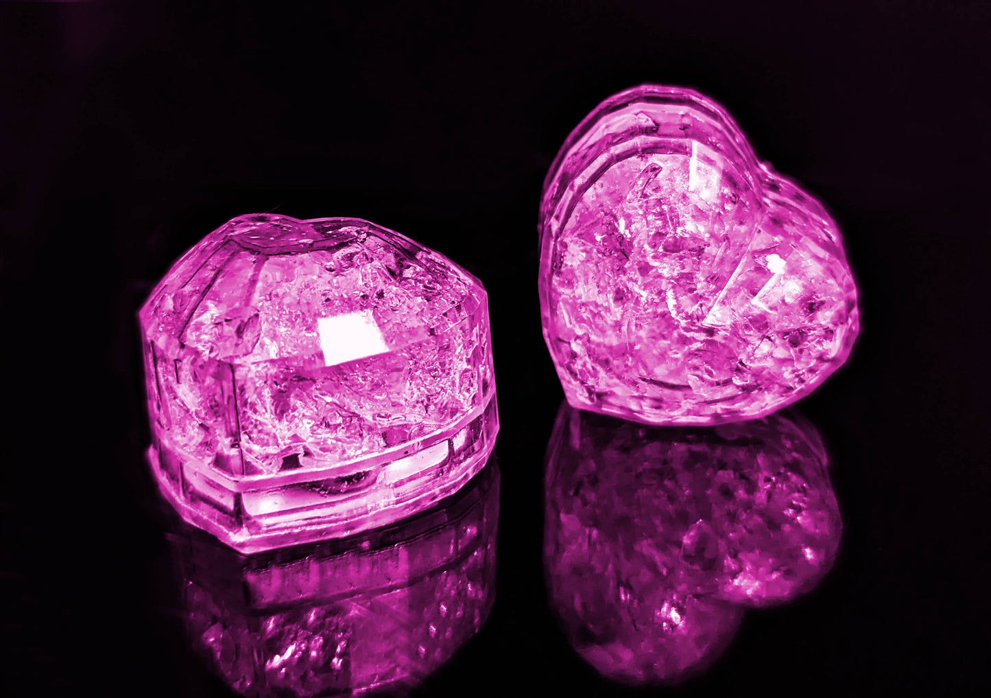 LED Eiswürfel Herz 12er Pack – Romantische Party-Dekoration