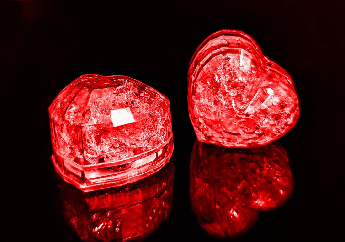 LED Eiswürfel Herz 12er Pack – Romantische Party-Dekoration