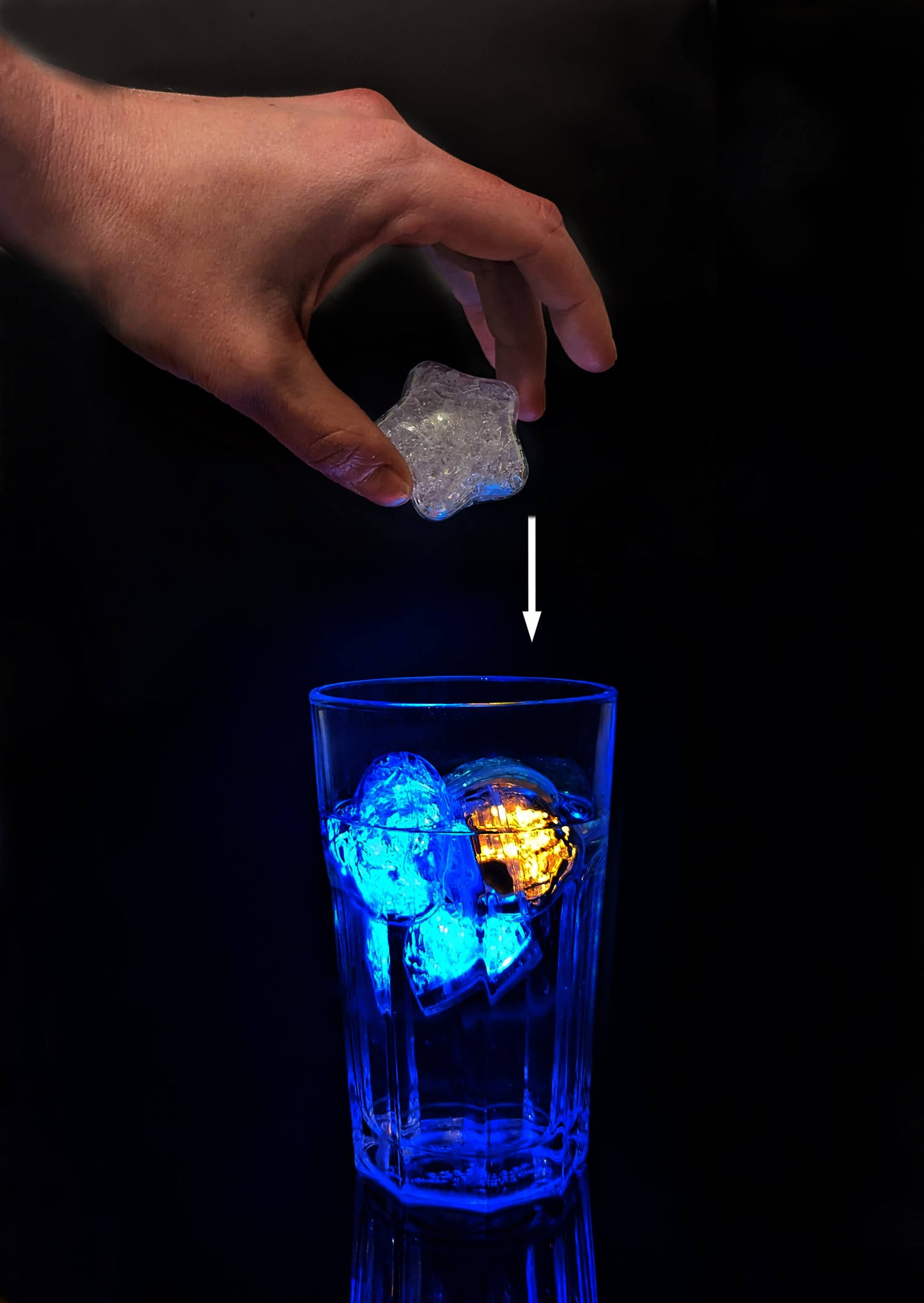 LED Eiswürfel Stern 12er Pack – Leuchtende Party-Dekoration
