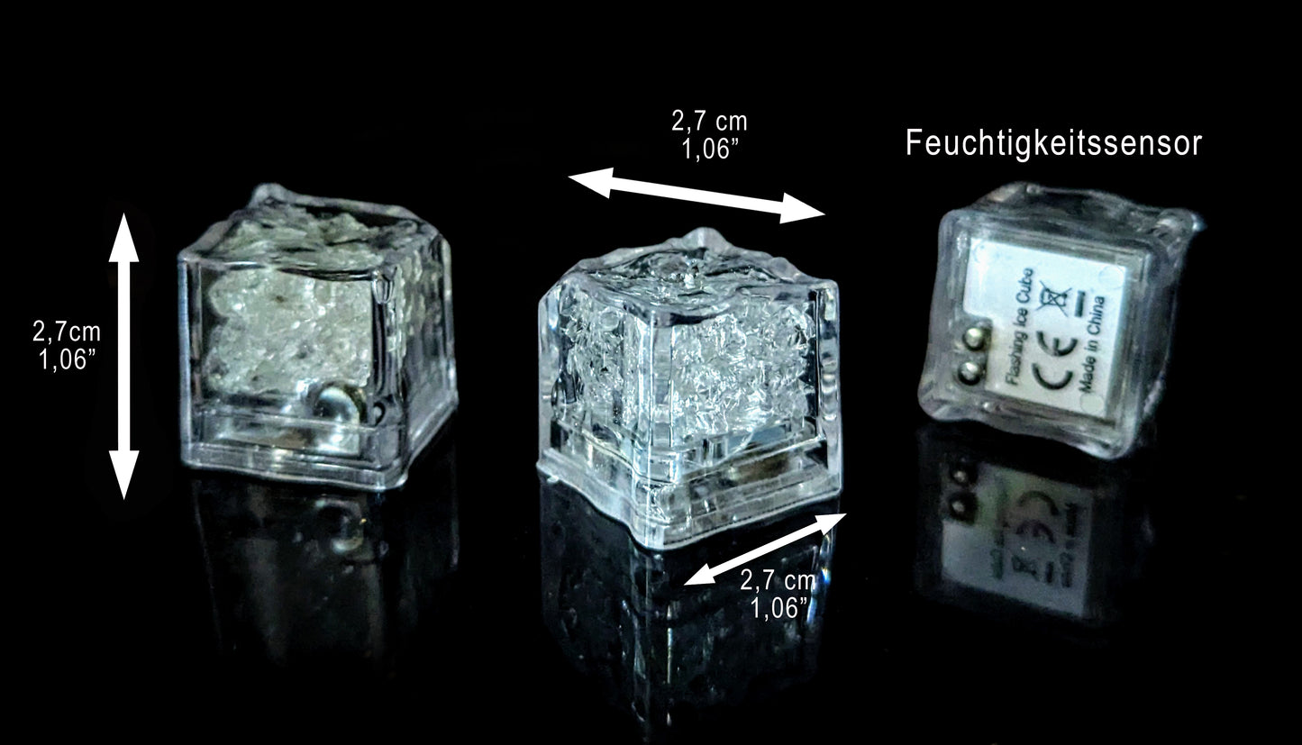 LED Eiswürfel Würfel 12er Pack – Leuchtende Party-Dekoration