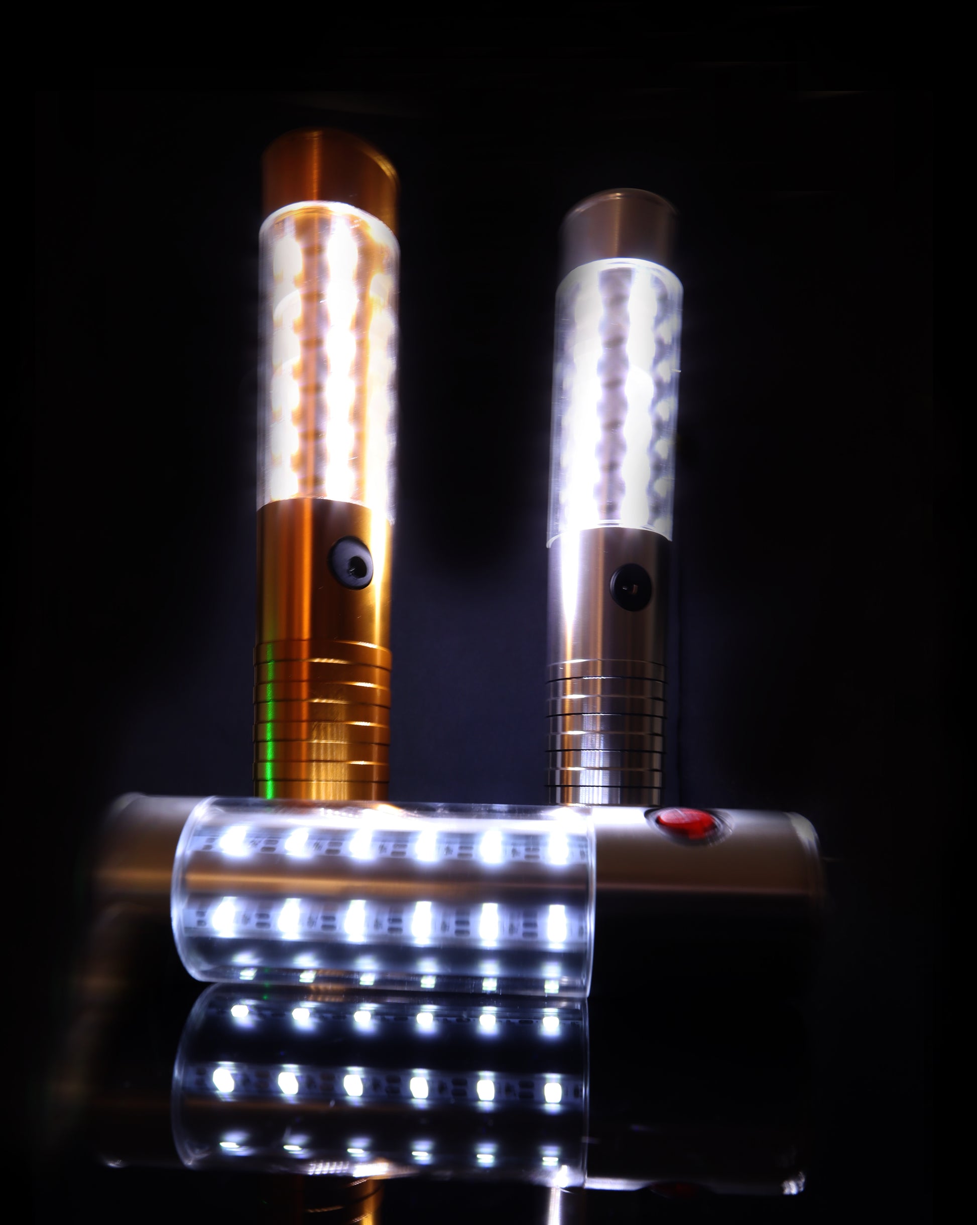 LED Stroboblitzstab Gold/Silber Flaschenaufsatz 10er Business Pack – Exklusive Party-Dekoration