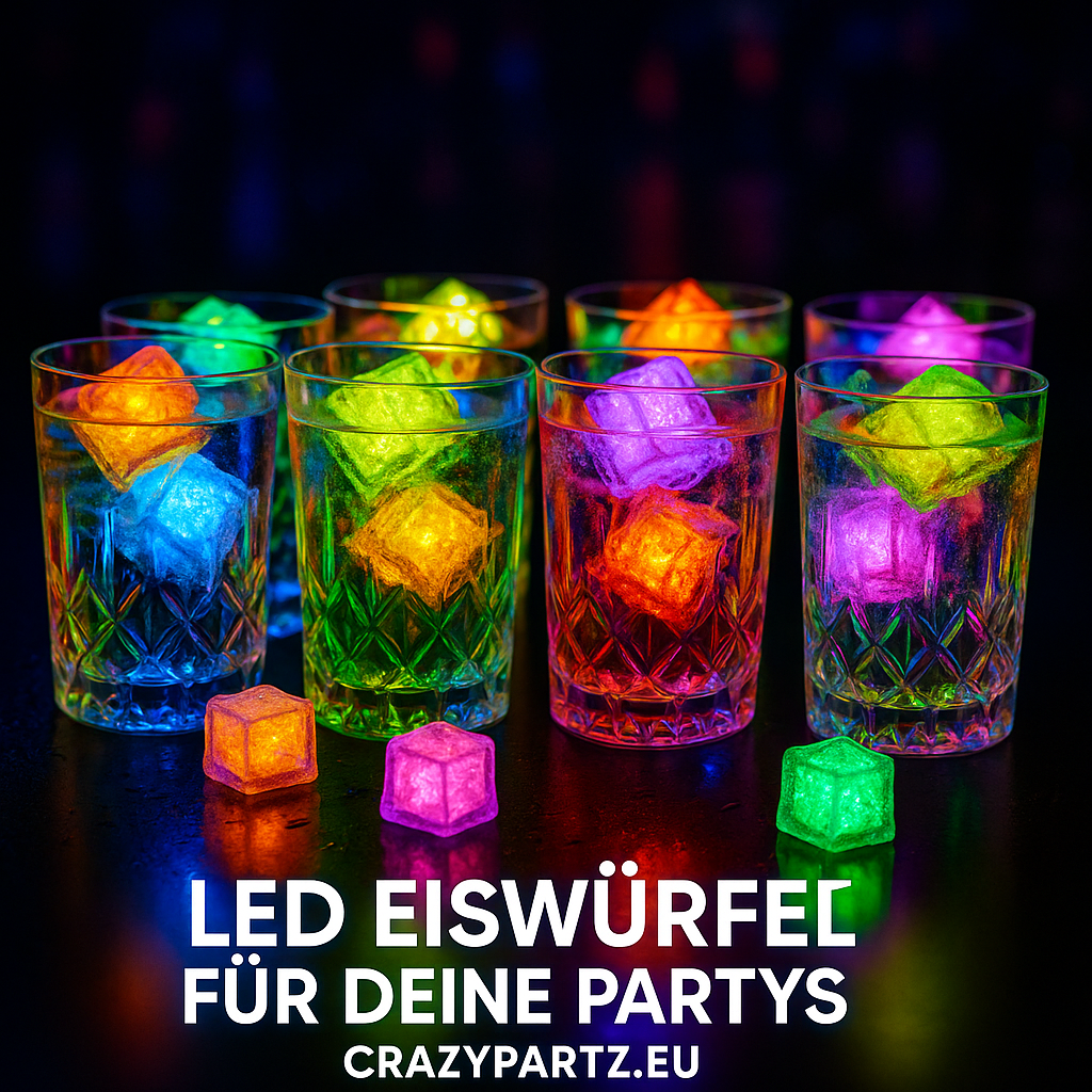 LED Eiswürfel Würfel 12er Pack – Leuchtende Party-Dekoration