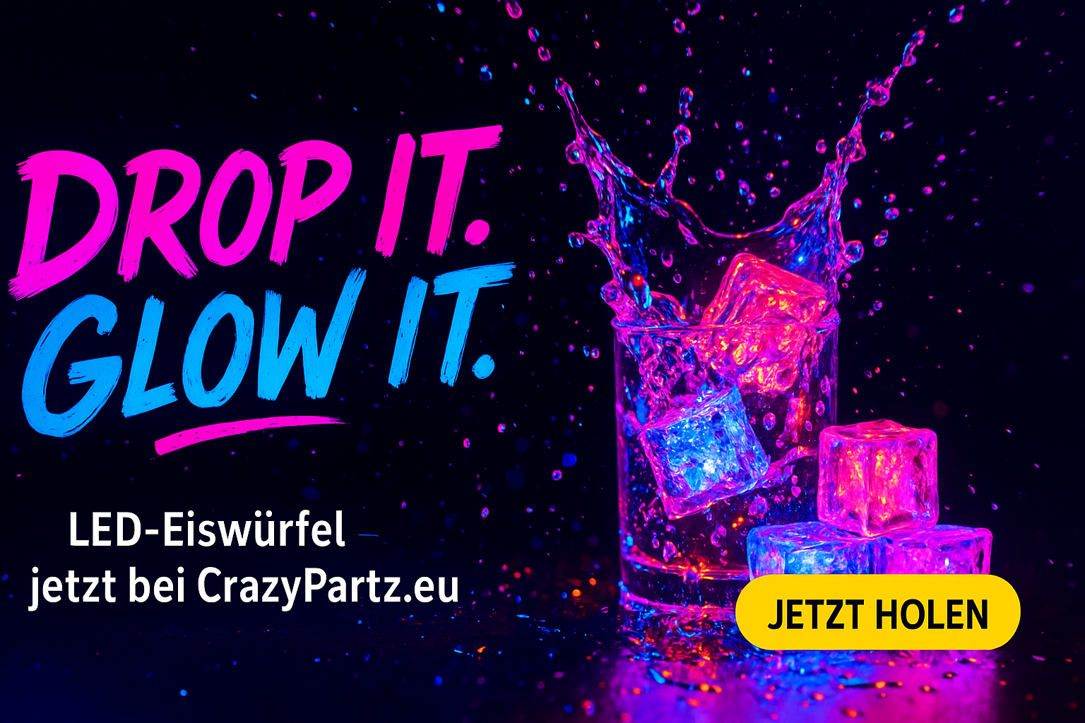 LED Eiswürfel Würfel 12er Pack – Leuchtende Party-Dekoration