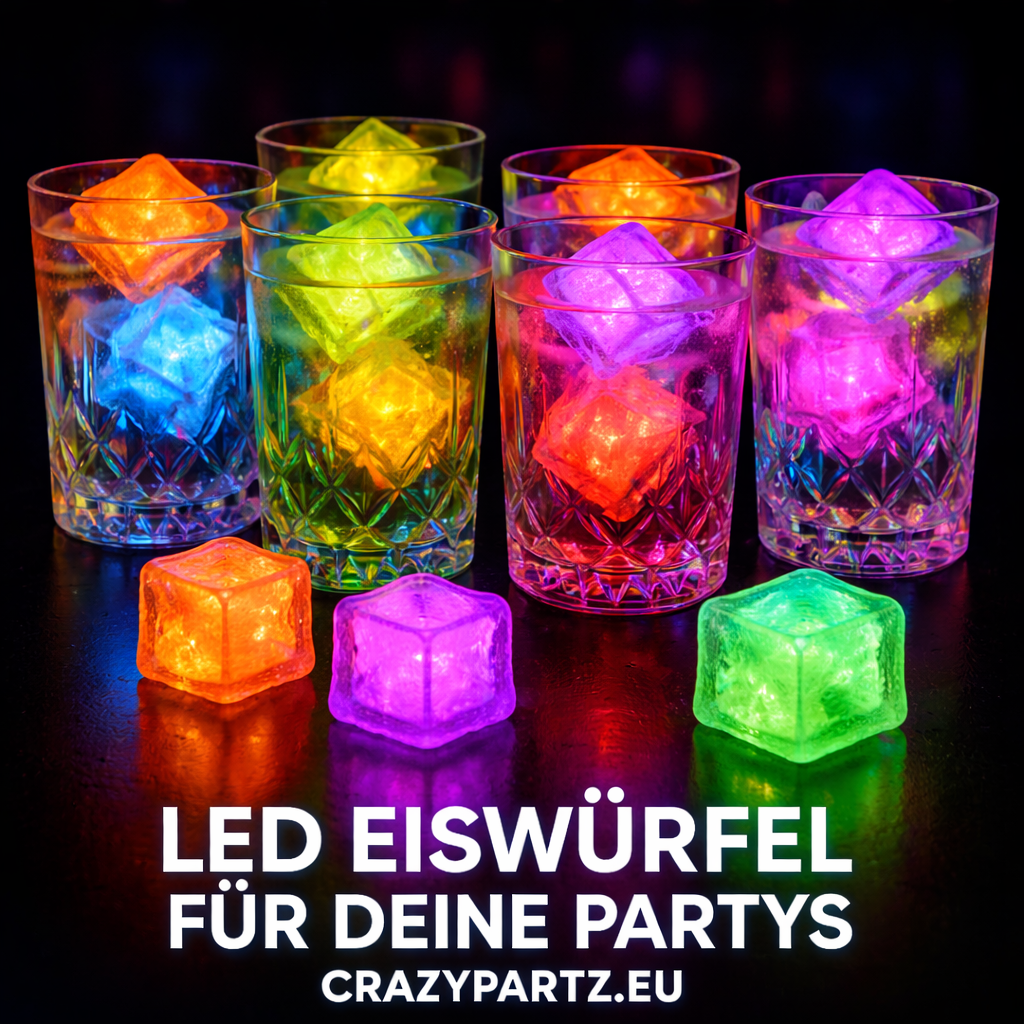 LED Ice Cubes Big Cubes On/Off 240 Pieces Business Pack – Perfect Party Decoration