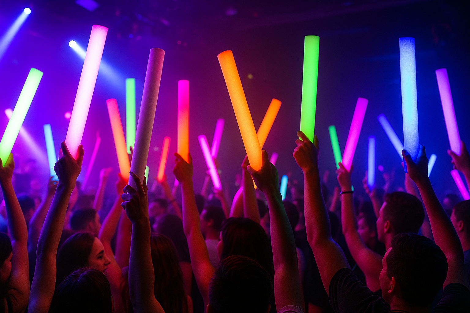 LED Party Schaumstoff Stab 2000er Event Pack – Leuchtende Party-Dekoration