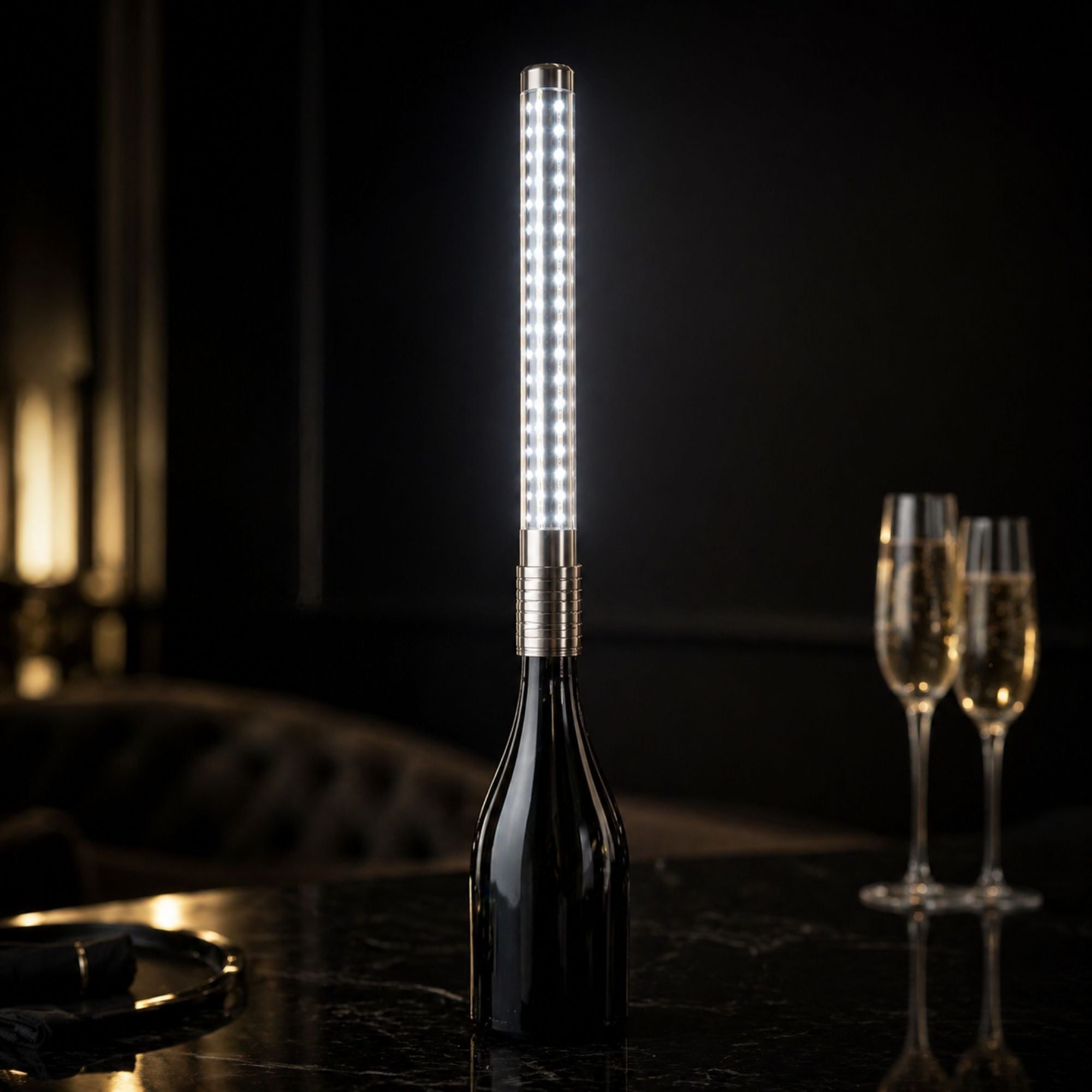 XL LED Flaschenaufsatz Handstab Stroboblitzstab – Leuchtende DJ Party-Dekoration