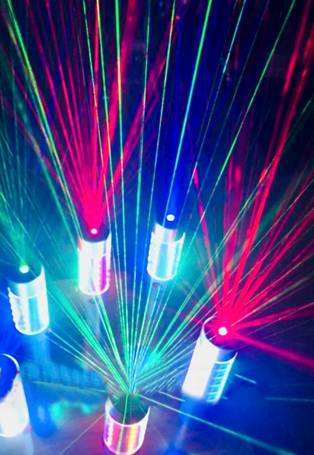 LED Stroboblitzstab + Laser Rot/Grün Flaschenaufsatz – Party-Highlight