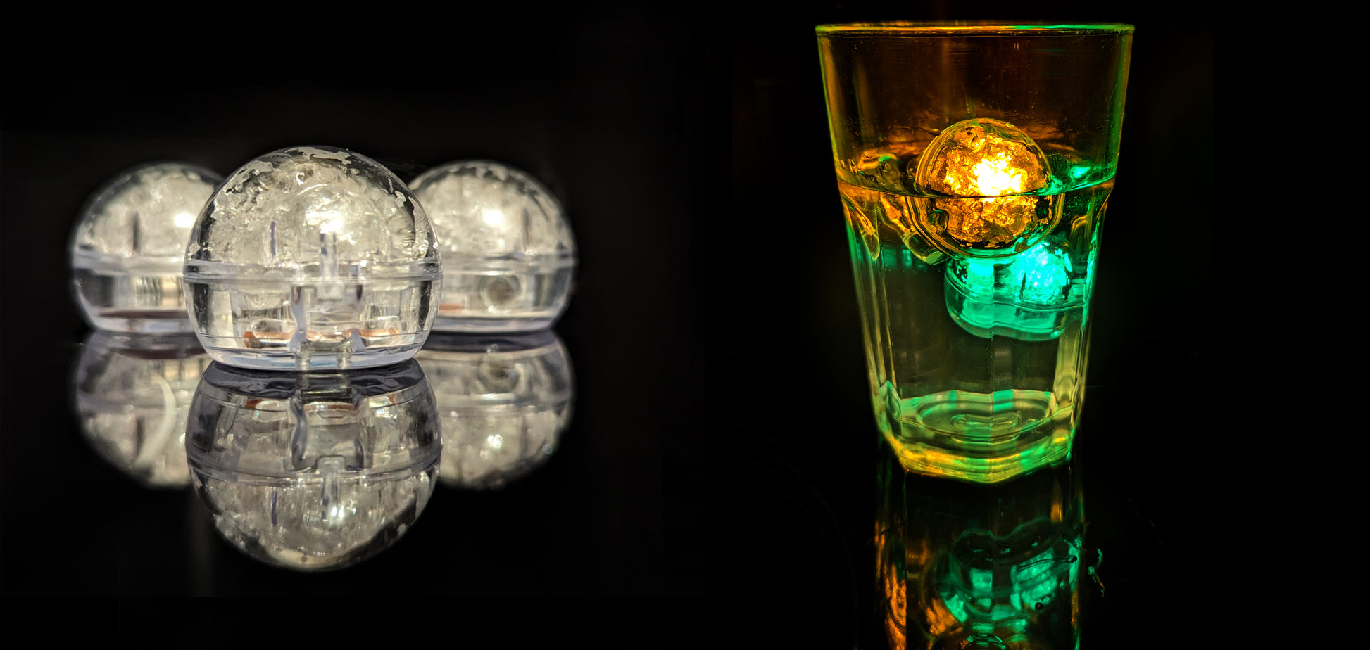 LED Eiswürfel Kugel 12er Pack – Leuchtende Getränkedekoration