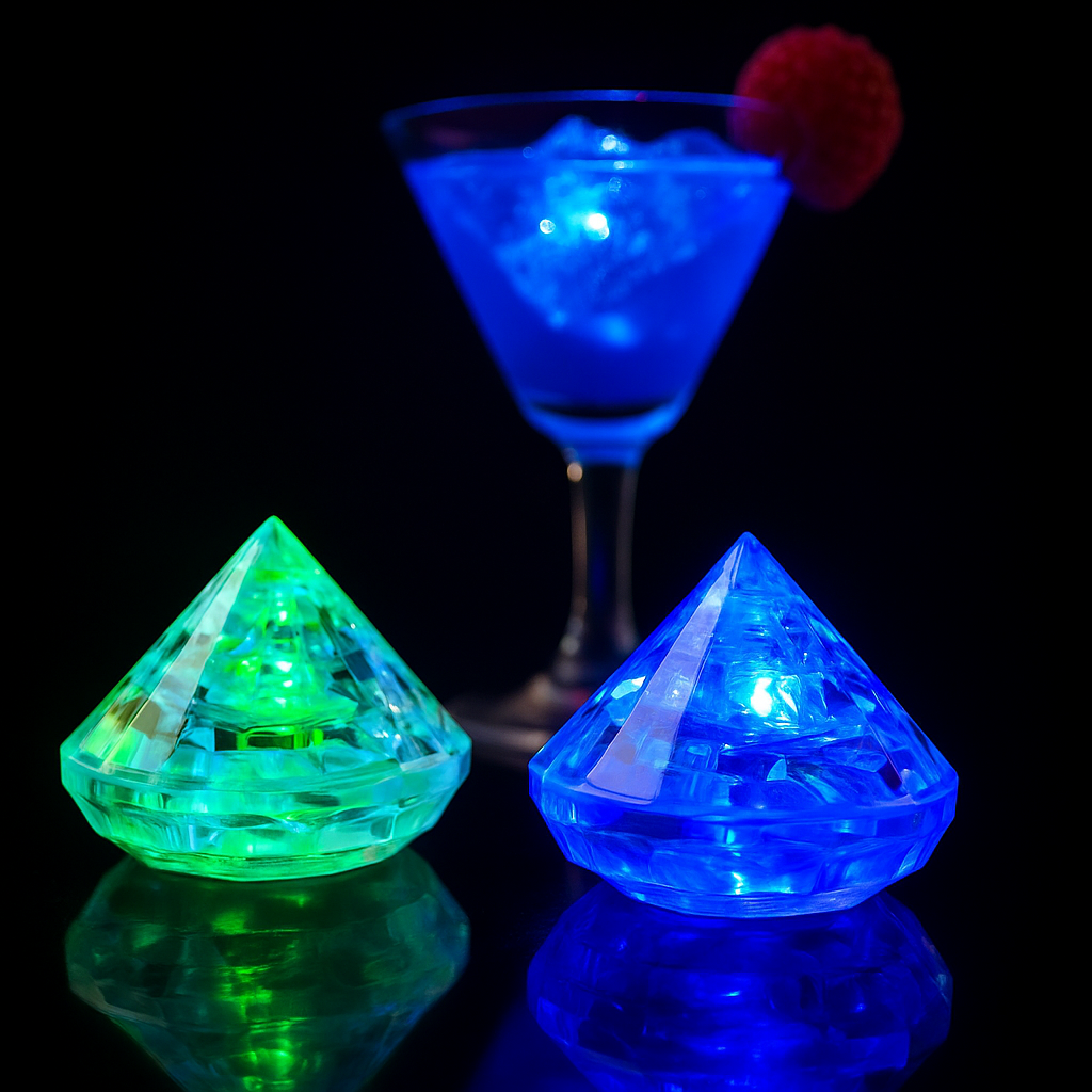 LED Eiswürfel Diamant 12er Pack – Exklusive Party-Dekoration