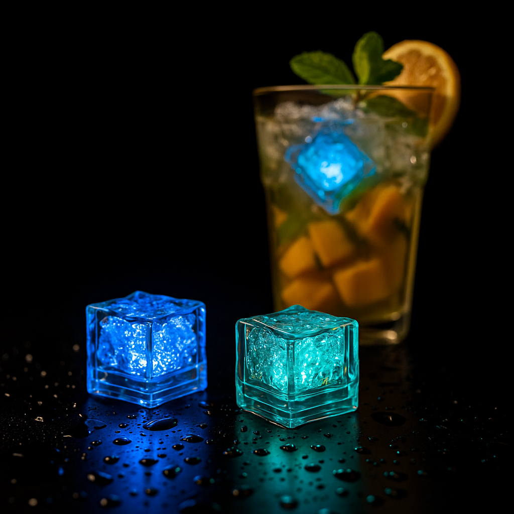 LED Eiswürfel Würfel 12er Pack – Leuchtende Party-Dekoration