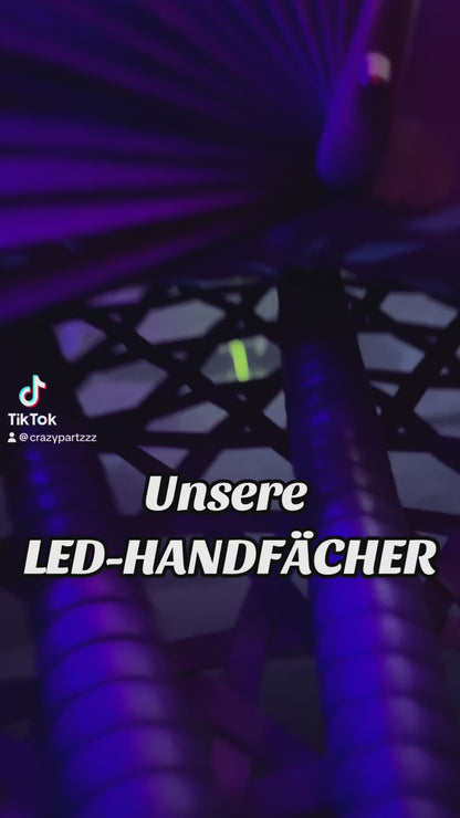 XL LED Handfächer RGB – Leuchtende Party-Dekoration