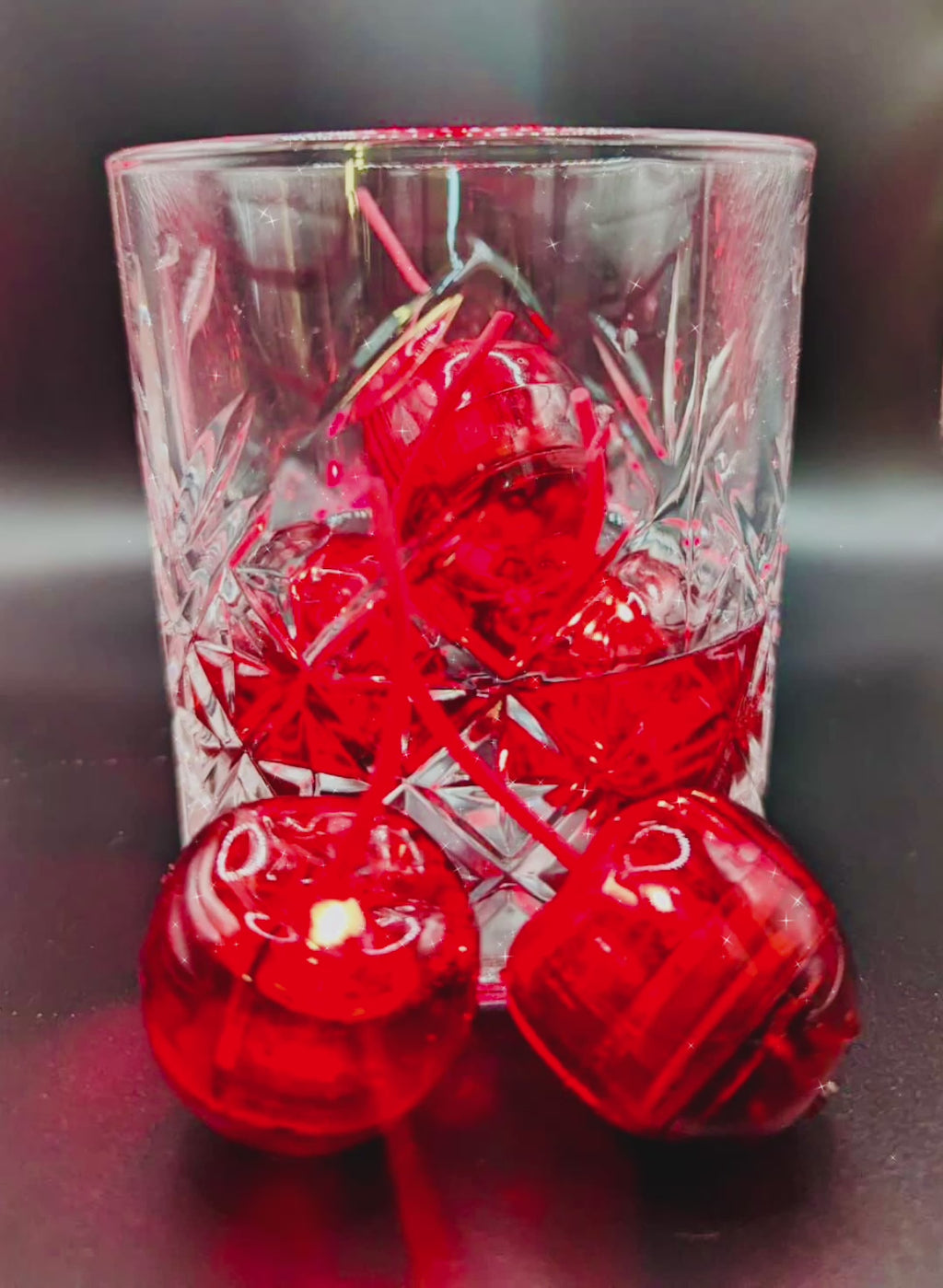 LED Ice Cubes Cherry 72 Pack – Glowing Party Decoration