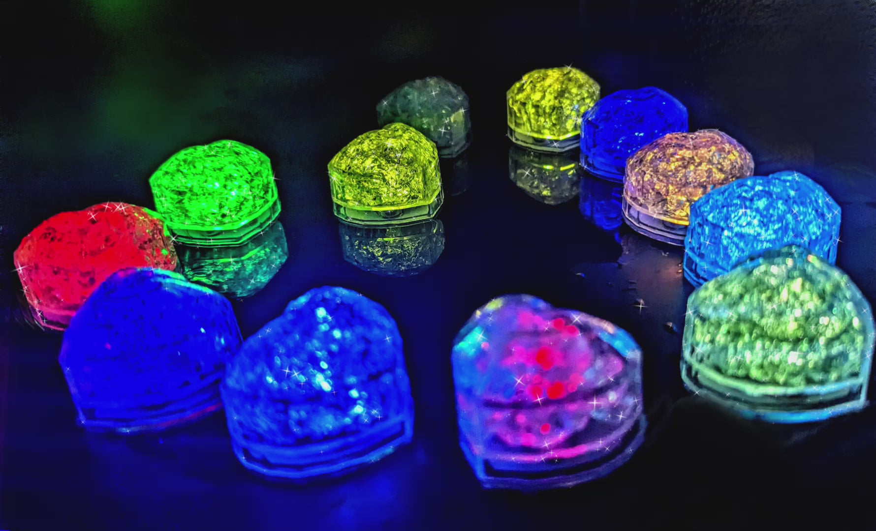 LED Eiswürfel Herz 240 Stück Business Pack – Leuchtende Dekoration