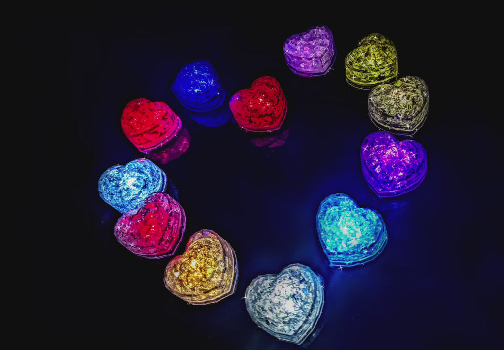 LED ICE CUBES HEART PACK OF 12