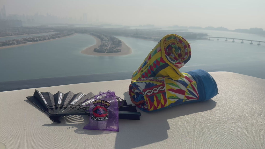 XL LED Handfächer DUBAI RGB 5er Pack – Leuchtende Party-Dekoration