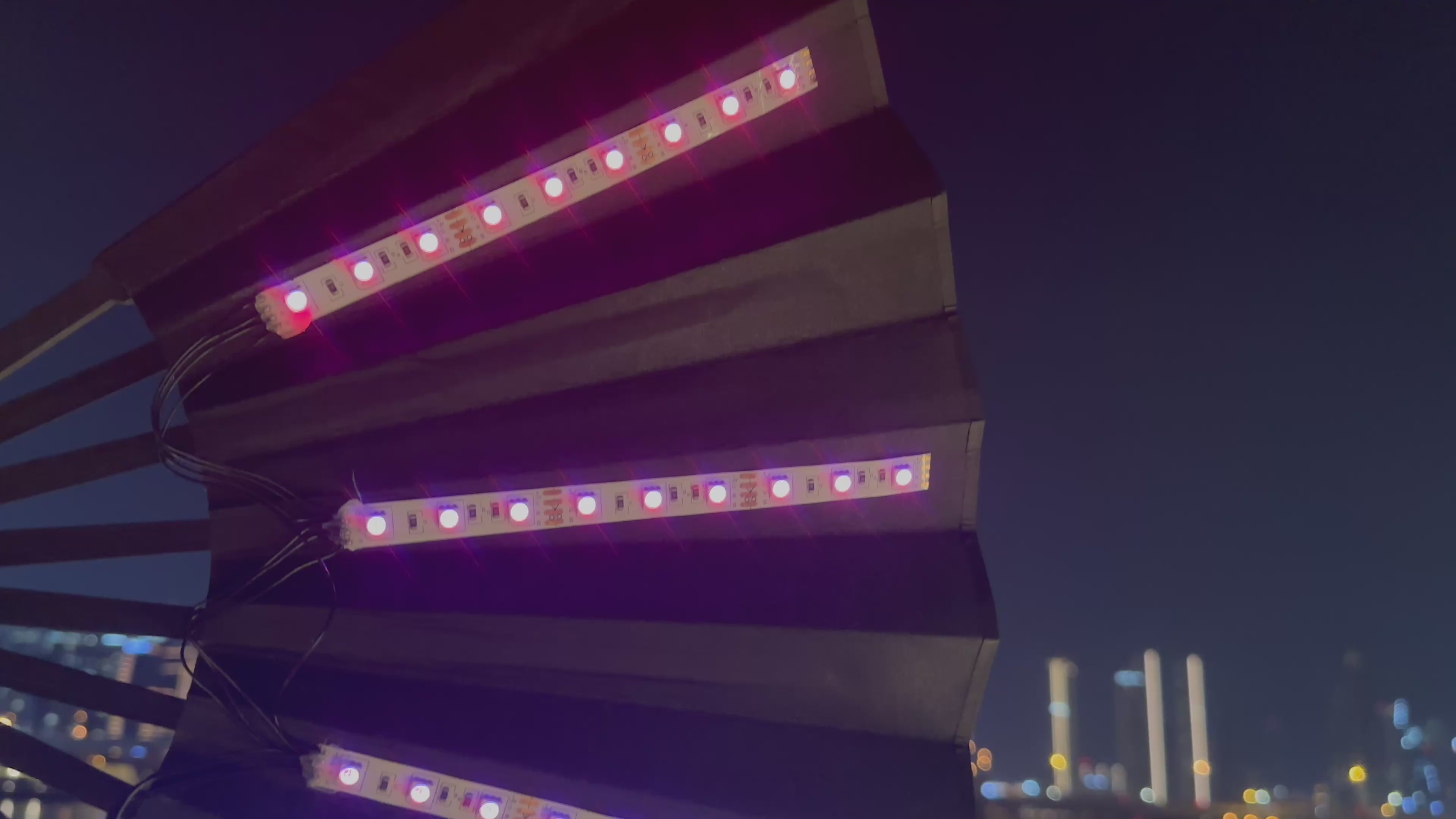 XL LED Handfächer DUBAI RGB 30er Business Pack – Leuchtende Party-Dekoration