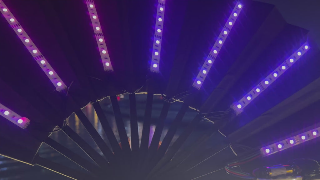 XL LED Handfächer DUBAI RGB 5er Pack – Leuchtende Party-Dekoration