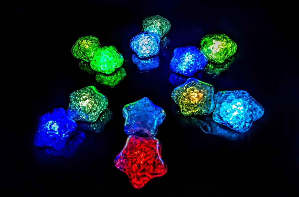 LED Eiswürfel Stern 8er Pack – Leuchtende Party-Dekoration – CRAZY PARTZ